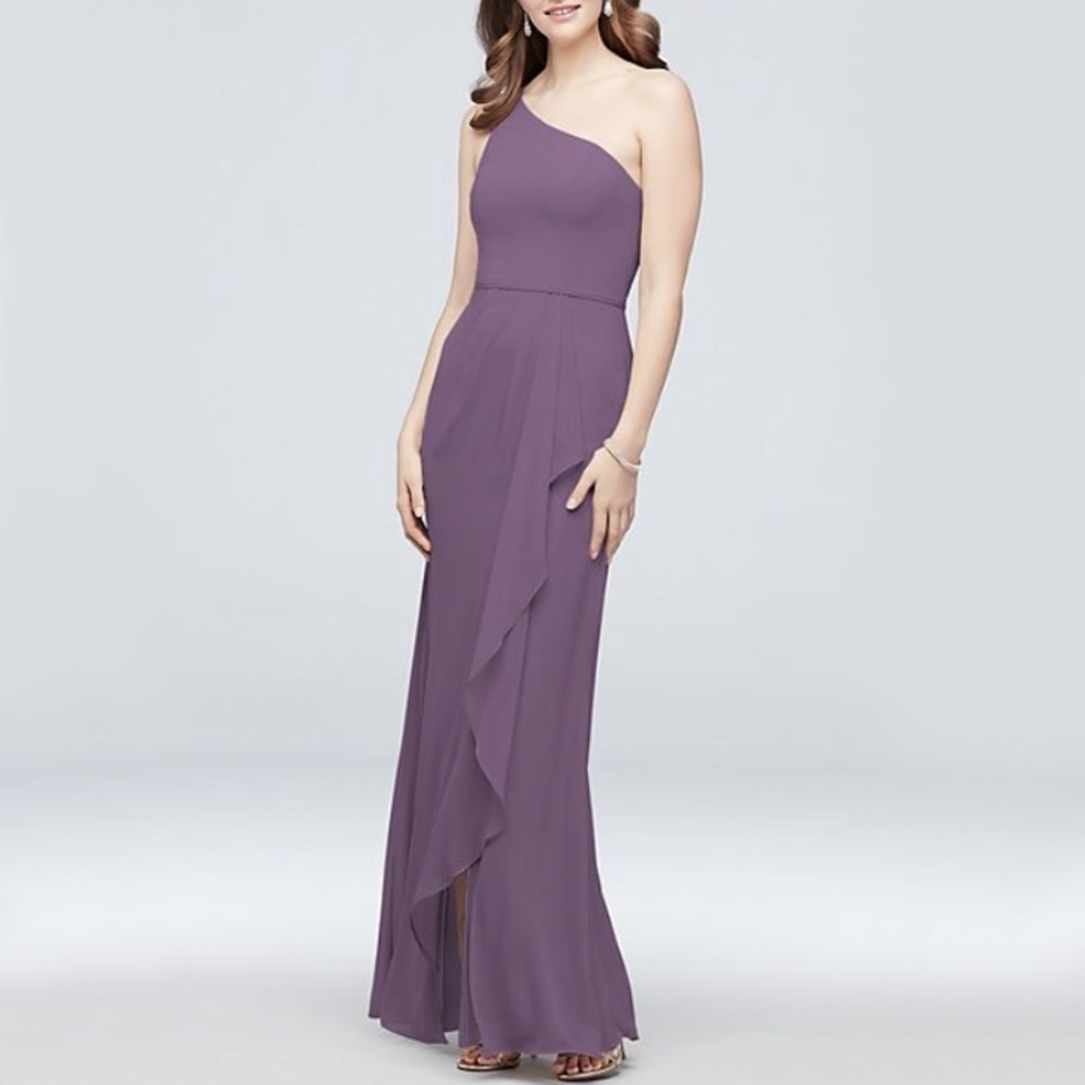 Chiffon One-Shoulder Bridesmaid Dress Style #F20011 Wisteria
